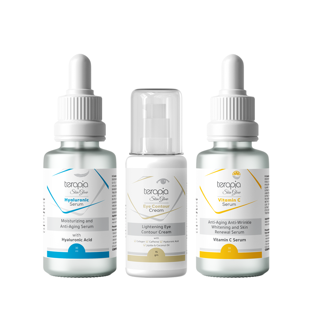 Hyaluronic Serum with Eye Contour Cream and Vitamin C Serum rom Terapia low